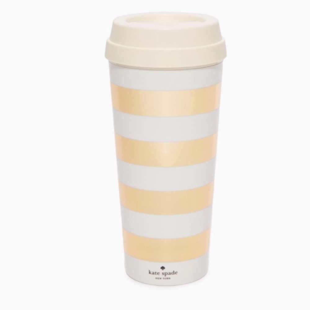 Kate Spade gold stripe tumbler